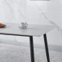 Inez matbord med keramisk vit matt marmor - 140x80 cm