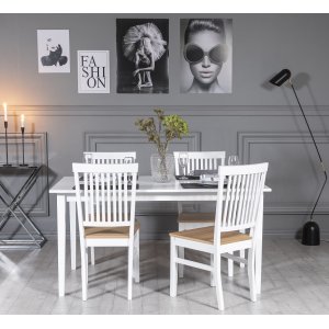 G�s� matbord 150x90 cm - Vit