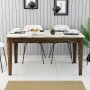 Milan matbord 145 x 88 cm - Vit marmor/valn�t