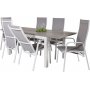Ekens Matgrupp (160x90) - Vit/Gr - 6 Stolar