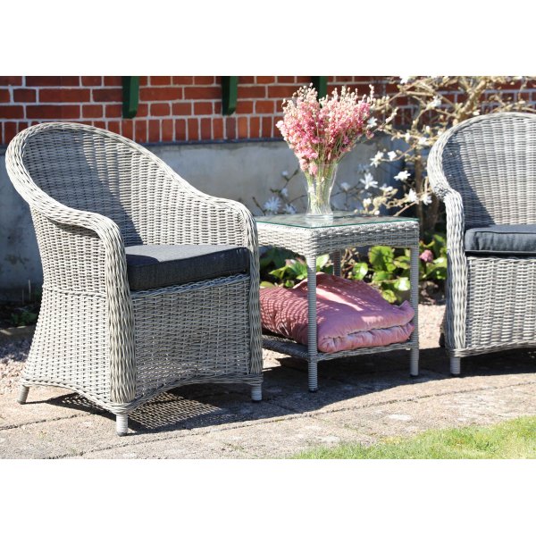 Mercury utemöbelset med bord - Grå konstrotting Mercury utemöbelset med bord - Grå konstrotting