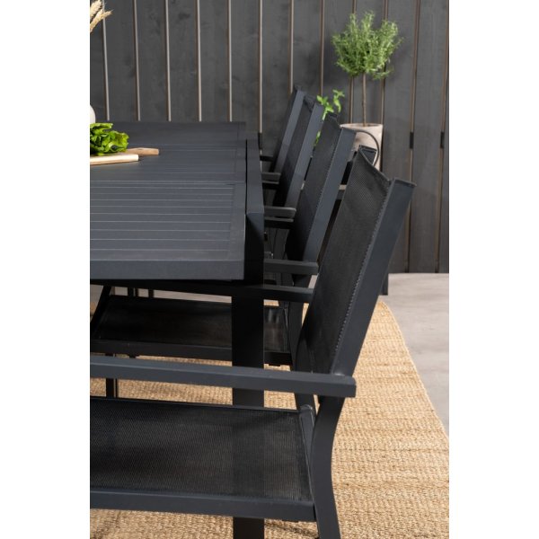 Holma Matgrupp (160x100) - Svart - 8 Stolar