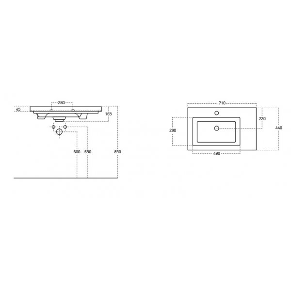 Badrumsmöbler Luxus 70 cm - Betong grå Badrumsmöbler Luxus 70 cm - Betong grå