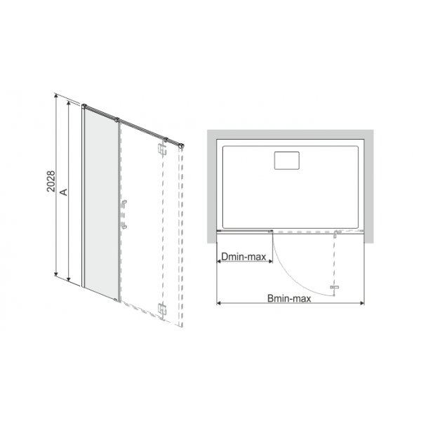 Duschvgg (frlngning) Space Line