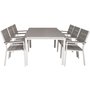 Prssebo Matgrupp (160x100) - Vit/Gr - 6 Stolar