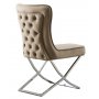 Stol med kromade ben - beige sammet - Luxury
