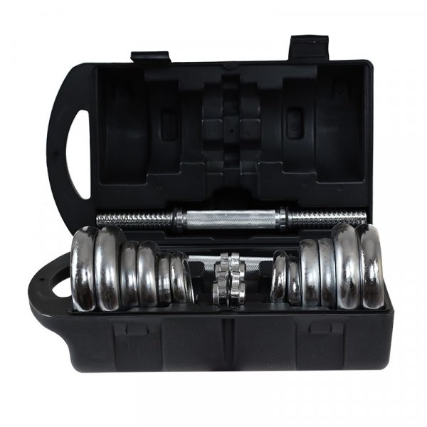 Hantelset - Kromade vikter & hantel - 20 kg