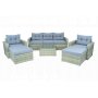 Stor loungegrupp 7 delar | Soffa, f�t�ljer, bord & pallar | Gr�