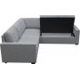H�rnsoffa Belissa med b�ddfunktion och f�rvaring - 235x235 cm - m�rkgr�