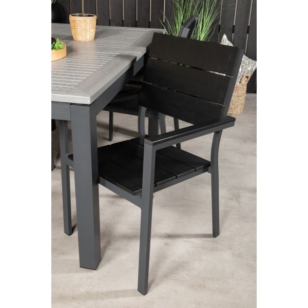 Ekenäs Spisegruppe (152x90) - Sort/Grå - 4 Stole Ekenäs Spisegruppe (152x90) - Sort/Grå - 4 Stole