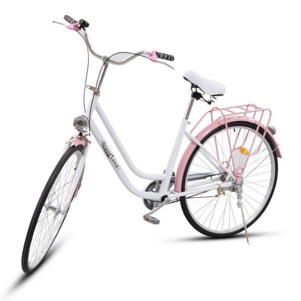 Damcykel Classic 26\\\" - Vit & rosa Damcykel Classic 26\\\" - Vit & rosa