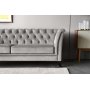 Chesterfield 3-sits Soffa 210 cm Gr� Sammet