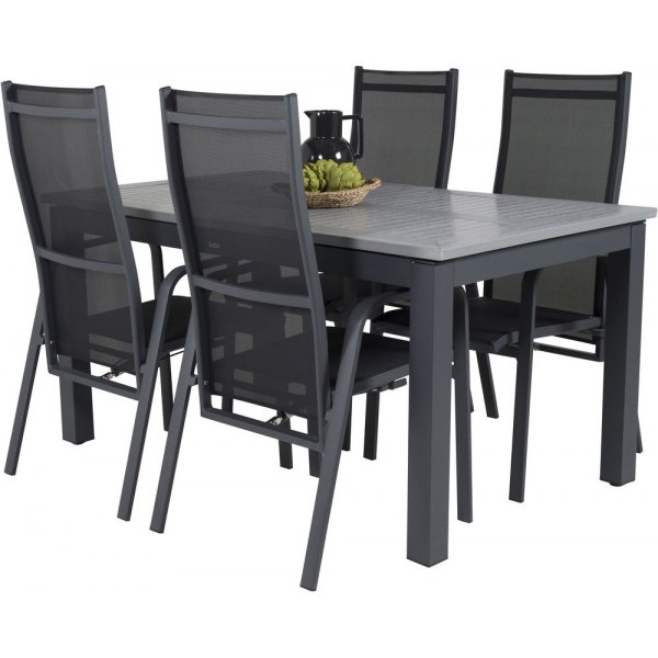 Ekenäs Matgrupp (152x90) - Svart/Grå - 4 Stolar Ekenäs Matgrupp (152x90) - Svart/Grå - 4 Stolar
