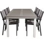 Ekens Matgrupp (224x100) - Svart/Gr/Vit - 6 Stolar