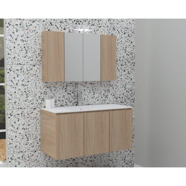 Badrumsmbler Verona 90 - Beige med spegelskp