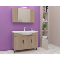 Badrumsmöbler Luna 100 - Beige med spegelskåp Badrumsmöbler Luna 100 - Beige med spegelskåp