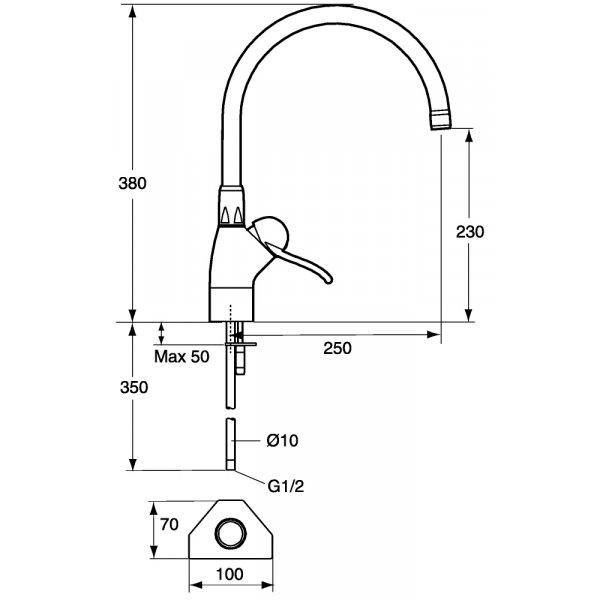 FM Mattsson Kkkenarmatur 9000 Krom - 9150-0000