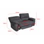 Reclinersoffa 2-sits extra bred i gr�tt - 197 cm