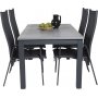 Ekens Matgrupp (152x90) - Svart/Gr - 4 Stolar