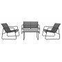 Utegrupp Laguna med soffa f�t�ljer och soffbord - svart