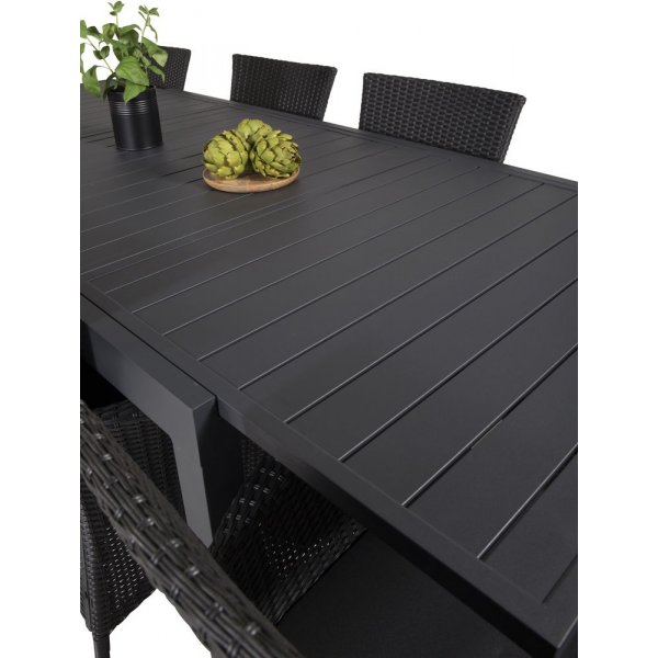 Holma Matgrupp (160x100) - Svart - 8 Stolar Holma Matgrupp (160x100) - Svart - 8 Stolar