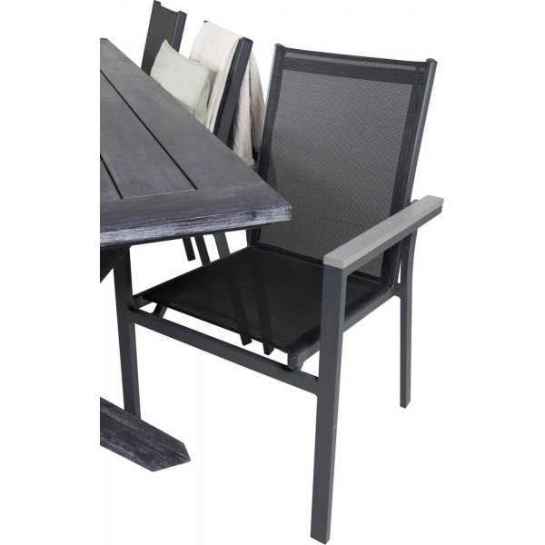 Ramsj� Spisegruppe (200x100) - Sort - 6 Stole