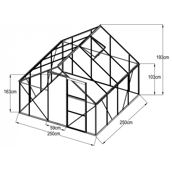 Gew�chshaus begehbar - 6,3 m�