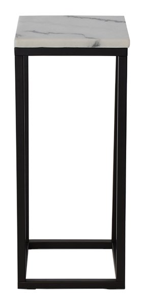 S�ngbord 65 cm h�g marmor / svart