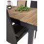 Maglehem Matgrupp (160x90) - Svart/Natur - 4 Stolar