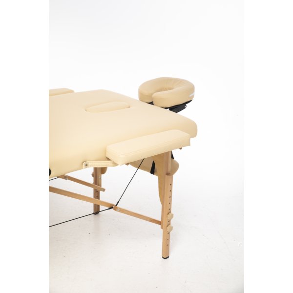 3-zons massagebänk - Beige PU läder 3-zons massagebänk - Beige PU läder