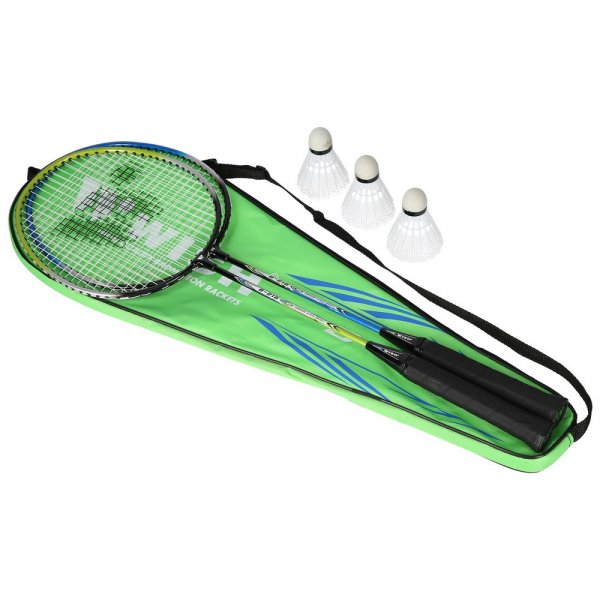Badmintonset (gr�n, bl� & svart) ALUMTEC 216K