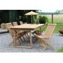 Salt utematgrupp matbord 240x100 cm med 6 st matstolar - Teak