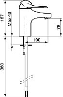 FM Mattsson Håndvaskarmatur 9000E Krom - 8060-0000 FM Mattsson Håndvaskarmatur 9000E Krom - 8060-0000