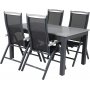 Ekens Matgrupp (152x90) - Svart/Gr - 4 Stolar