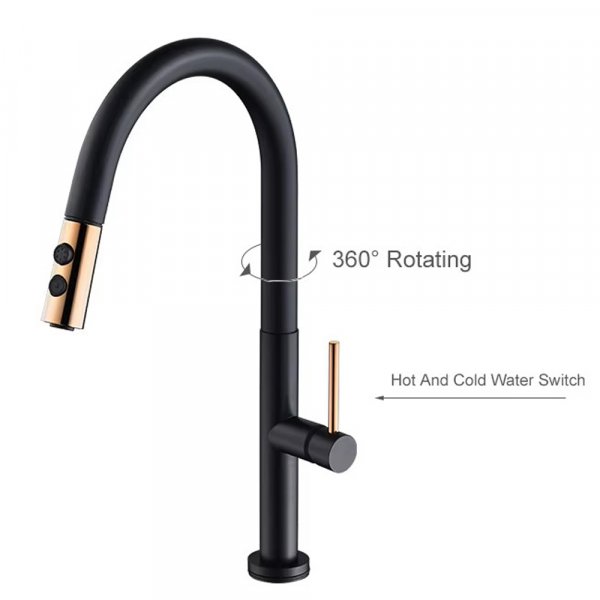 Keittin hana Tulip - musta/kulta