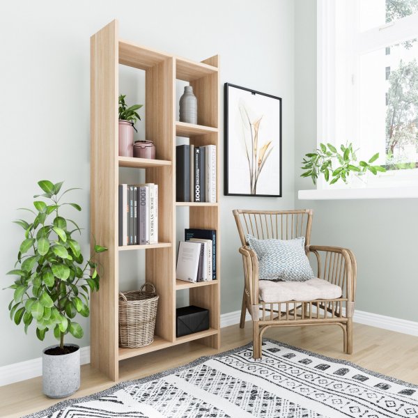 Eden bokhylla i ek h�jd 160 cm