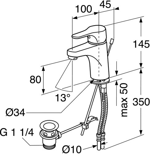 Gustavsberg Nautic tv�ttst�llsblandare med lyftventil