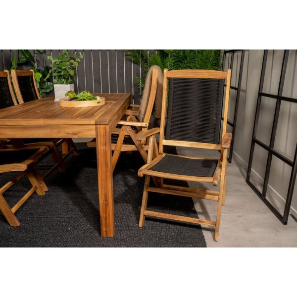 Prässebo positionsstol – Akacia/svart rep Prässebo positionsstol – Akacia/svart rep