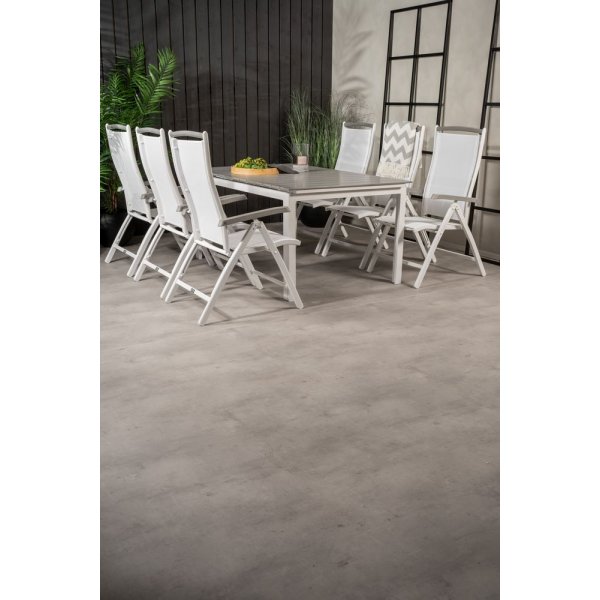 Pr�ssebo Matgrupp (160x100) - Vit/Gr� - 6 Stolar