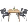 Malmby Spisegruppe (180x90) - Sort/Natur - 6 Stole