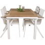Dotorp Matgrupp (160x90) - Vit/Natur - 4 Stolar