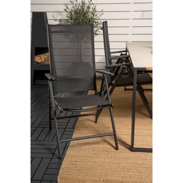 Tornsborg Matgrupp (200x100) - Svart/Gr - 6 Stolar