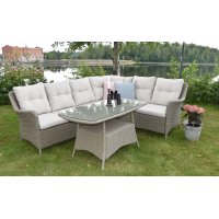 Hällestrand hörngrupp i konstrotting 5 sittplatser - Naturfärgad Hällestrand hörngrupp i konstrotting 5 sittplatser - Naturfärgad