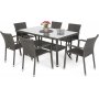 Spisegruppe Sumba bord + 6 stole - Mrkegr