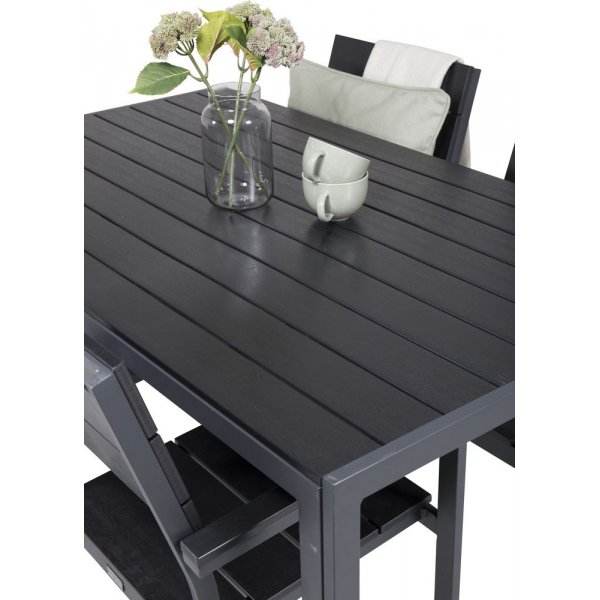 Ervalla Matgrupp (150x90) - Svart - 4 Stolar