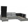 U-soffa b�ddsoffa T�rn� v�ndbar med f�rvaring - 304 cm - ljusgr�