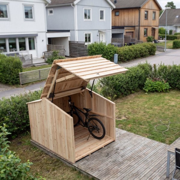 Fahrradaufbewahrung aus Holz Sigvard 3 m� f�r 3 Fahrr�der - Bausatz