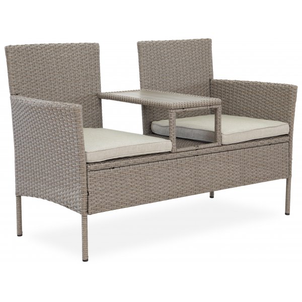 Duo-Sofa für zwei Personen mit Beistelltisch + Reinigungsspray für Gartenmöbel Duo-Sofa für zwei Personen mit Beistelltisch + Reinigungsspray für Gartenmöbel