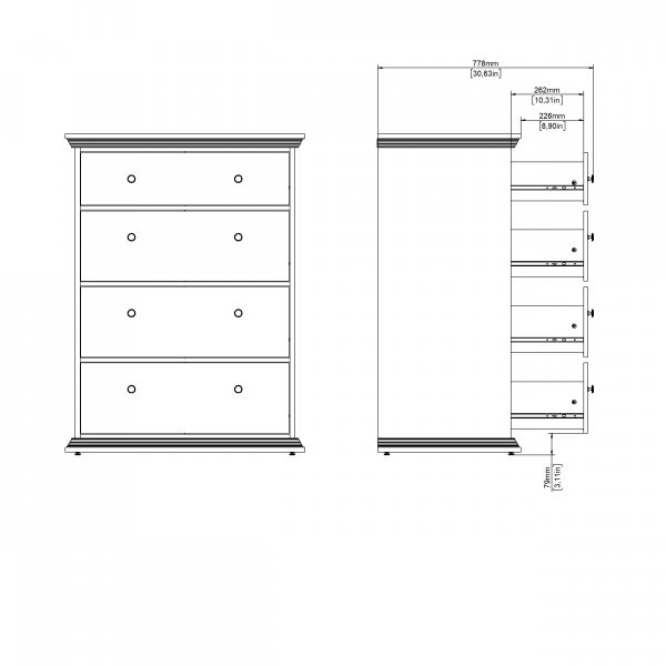 North byr� med 4 l�dor - Matt svart