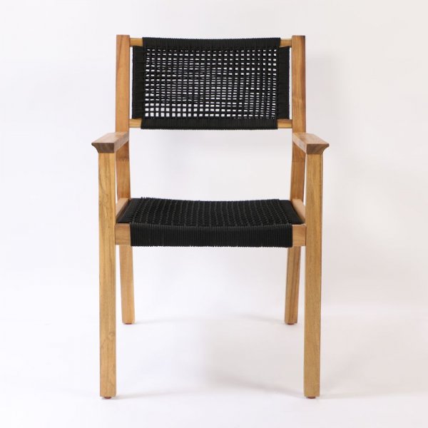 Lekvall Matstol - Svart rep/Akacia